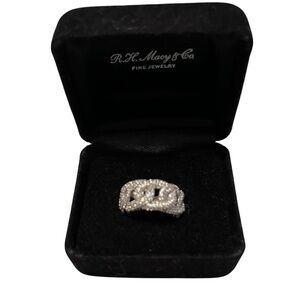 Micropave Chain Link Ring Sterling Silver